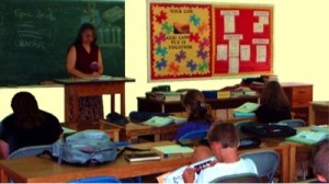 Gay teaching English class.