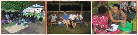 Missionaries teaching and interacting with the Siar people