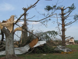 Tornado damage in Rainsville, AL