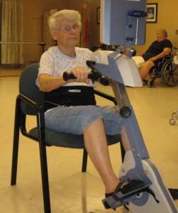 Theo's mom in physical therapy