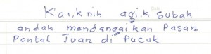 a segment of a letter from the villagers.