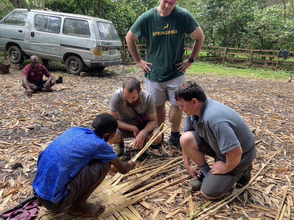 Learning to weave bamboo walls