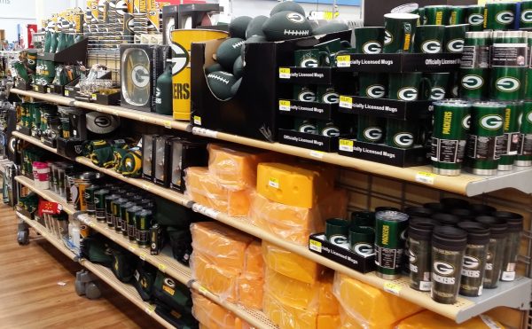 Packers display at Walmart (I didn't think to take a picture at Farm 'n Fleet)